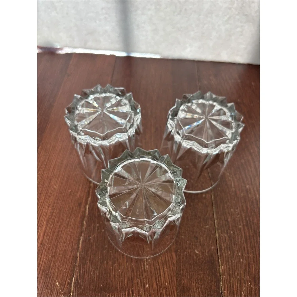 Set Of 3 Vintage Double Old‎ Fashioned Glass Verona by Crystal Clear Industries